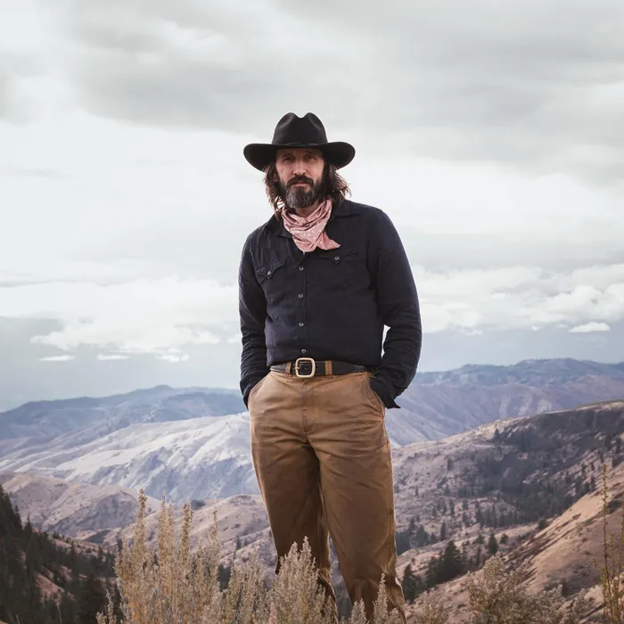 Modern Cut Men Stetson Navy Twill Shirt Blue