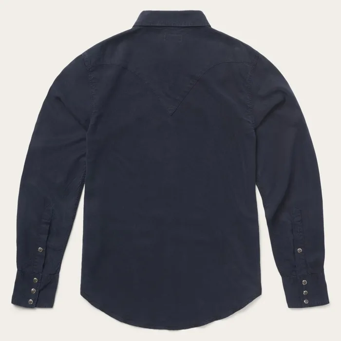 Modern Cut Men Stetson Navy Twill Shirt Blue