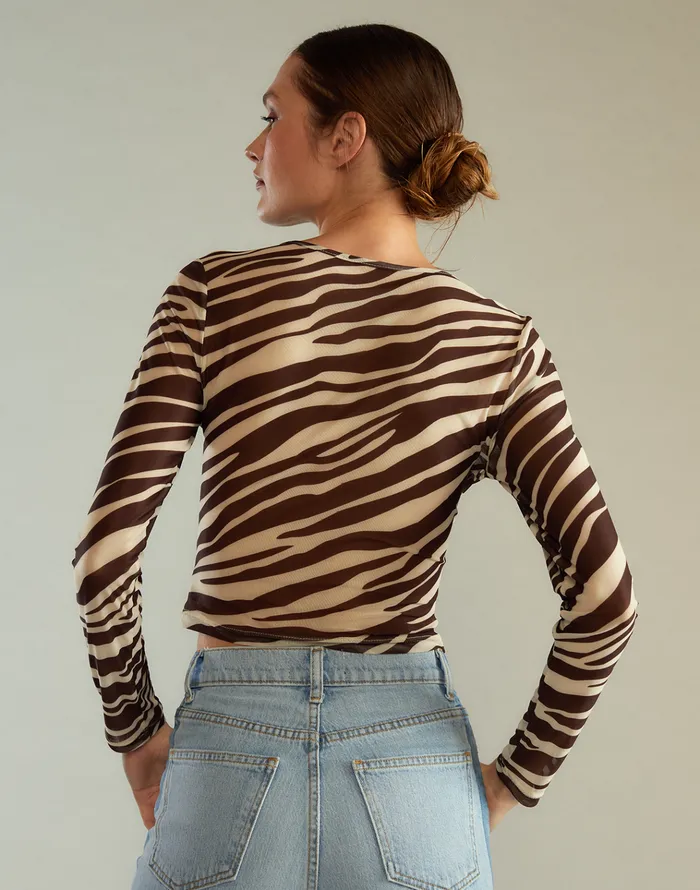 Modern Mesh Top 8211 Zebra Women Cynthia Rowley Tops