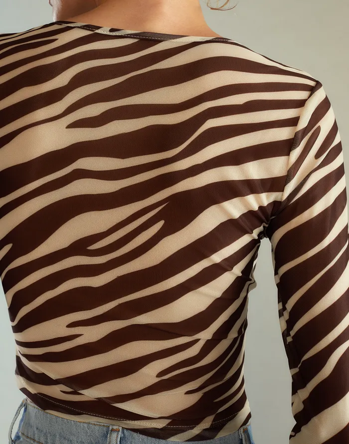 Modern Mesh Top 8211 Zebra Women Cynthia Rowley Tops