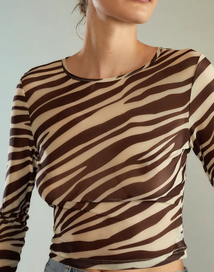 Modern Mesh Top 8211 Zebra Women Cynthia Rowley Tops
