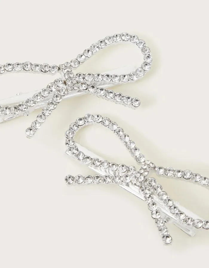 Monsoon 2Pack Diamante Bow Hair Clips Children Girls039 Hair Accessories Monsoon 2Pack Diamante Bow Hair Clips Children Girls039 Hair Accessories