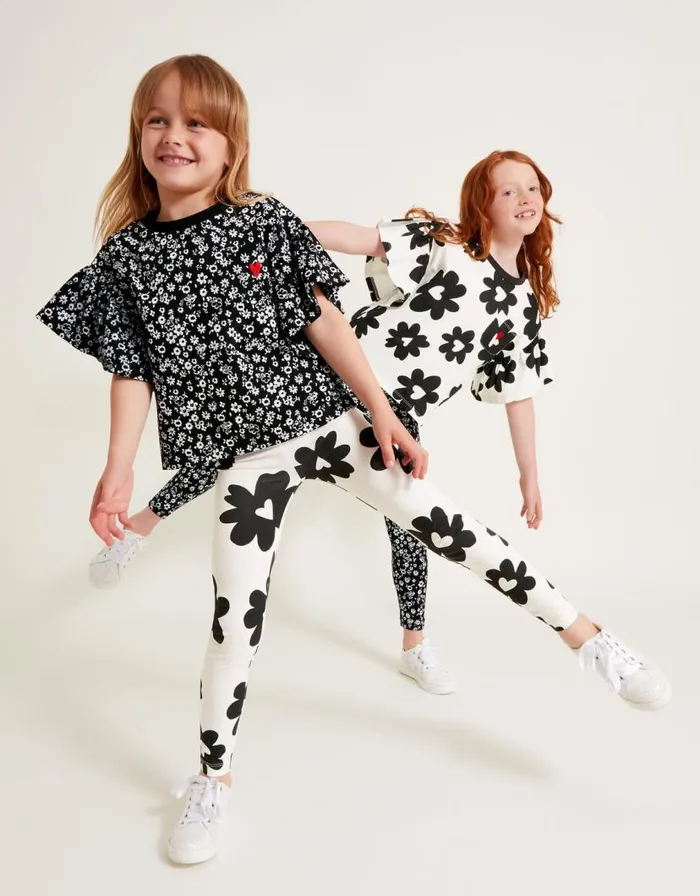 Monsoon 2Pack Floral Print TShirts Black Children Tops and Tshirts