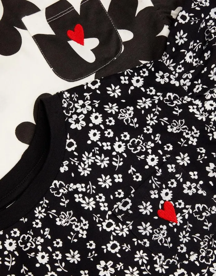 Monsoon 2Pack Floral Print TShirts Black Children Tops and Tshirts Monsoon 2Pack Floral Print TShirts Black Children Tops and Tshirts