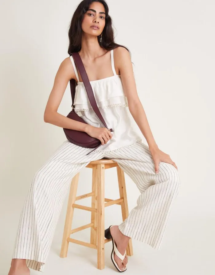 Monsoon Aesha Frill Cami Top White Women Tops and Blouses Monsoon Aesha Frill Cami Top White Women Tops and Blouses