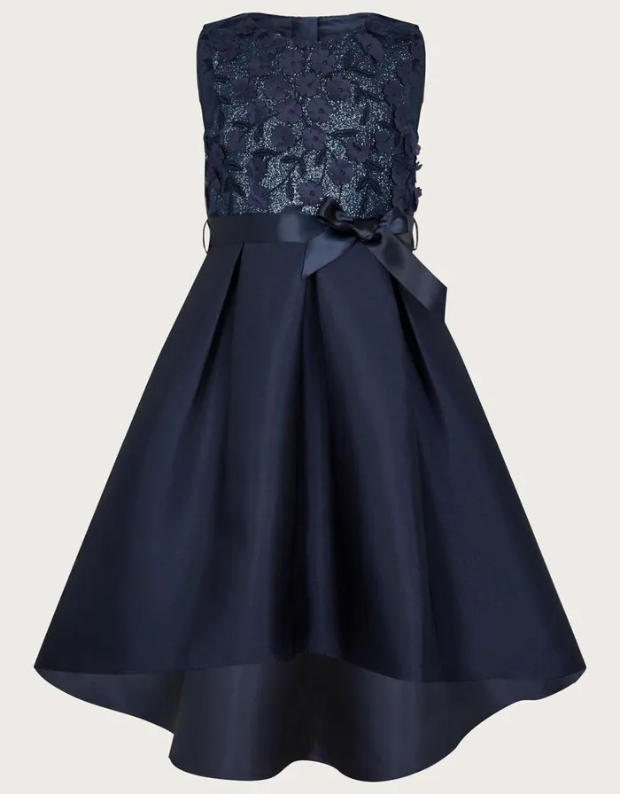 Monsoon Anika High Low Bridesmaid Dress Blue Children Dresses