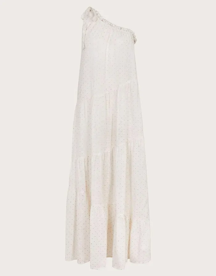 Monsoon Ari OneShoulder Maxi Dress Ivory Women Beachwear and Swimwear Monsoon Ari OneShoulder Maxi Dress Ivory Women Beachwear and Swimwear