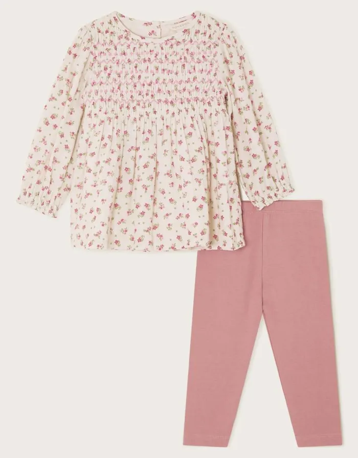 Monsoon Baby Ditsy Floral Top And Leggings Set Pink Children Outfits and Rompers Monsoon Baby Ditsy Floral Top And Leggings Set Pink Children Outfits and Rompers