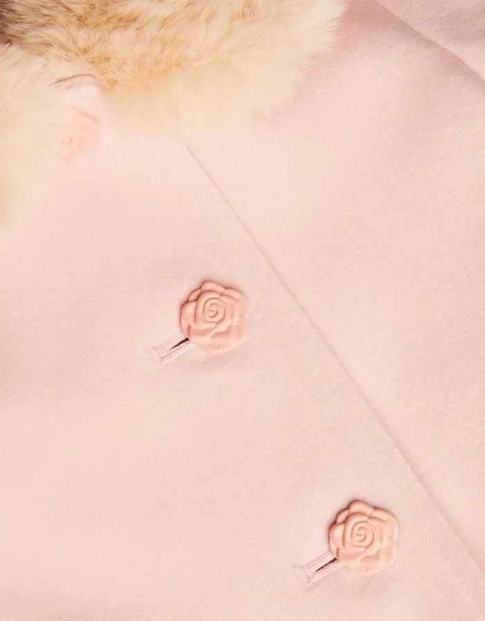 Monsoon Baby Fur Trim Coat Pink Children Coats and Jackets Monsoon Baby Fur Trim Coat Pink Children Coats and Jackets