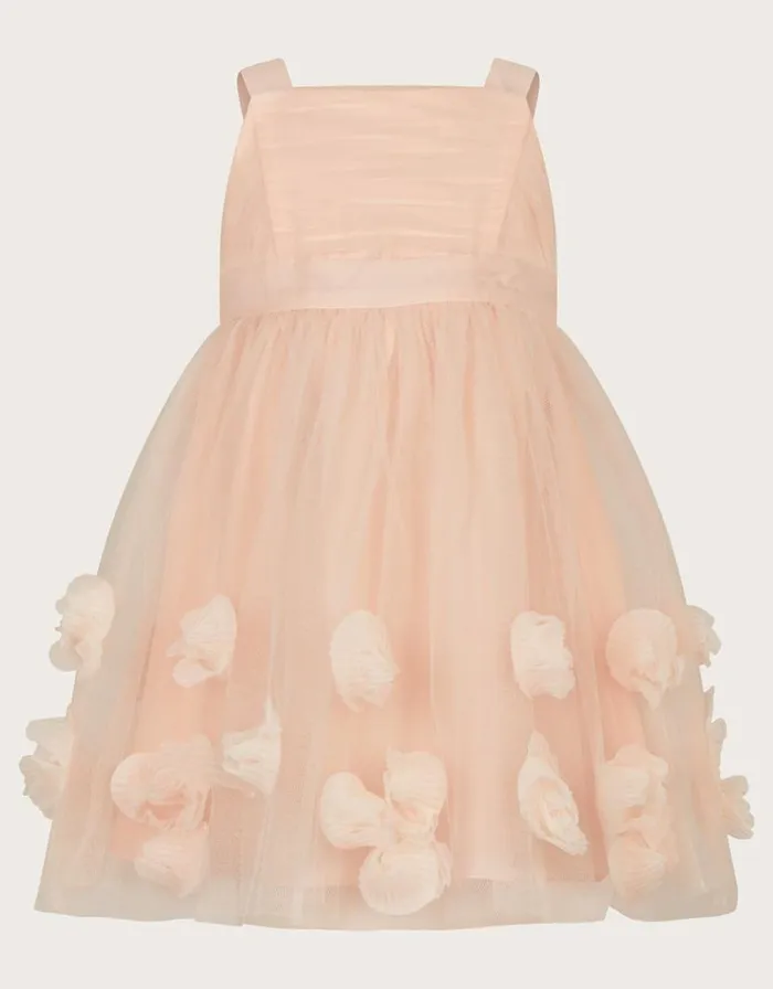 Monsoon Baby Serenata Rose 3D Dress Pink Children Dresses