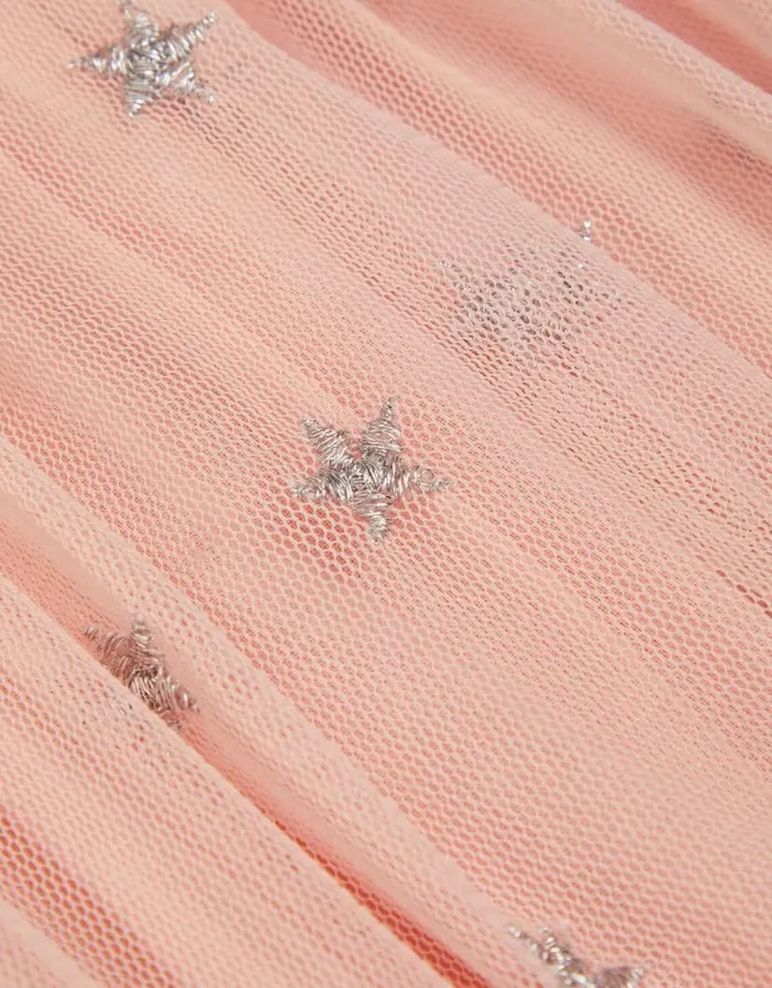 Monsoon Baby Sparkle Star Tulle Dress Pink Children Partywear