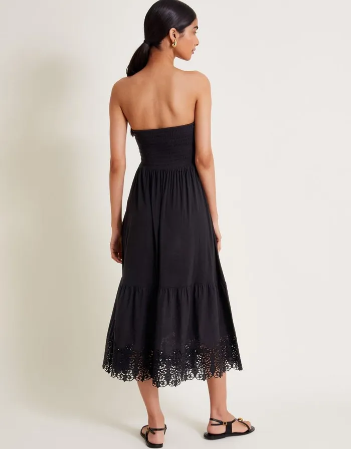 Monsoon Bailey Bandeau Dress Black Women Midi Dresses Monsoon Bailey Bandeau Dress Black Women Midi Dresses