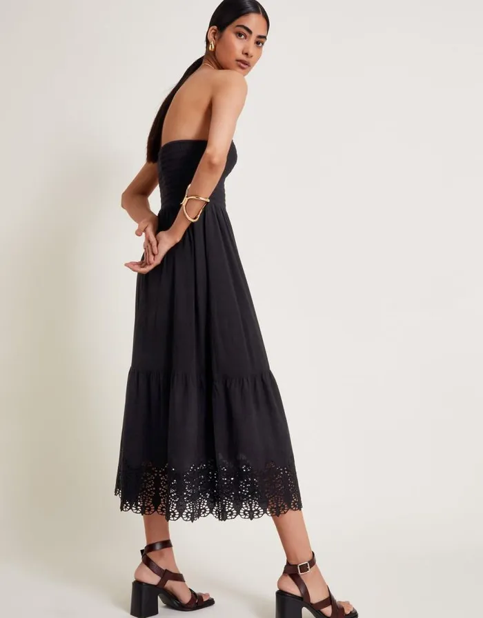 Monsoon Bailey Bandeau Dress Black Women Midi Dresses Monsoon Bailey Bandeau Dress Black Women Midi Dresses