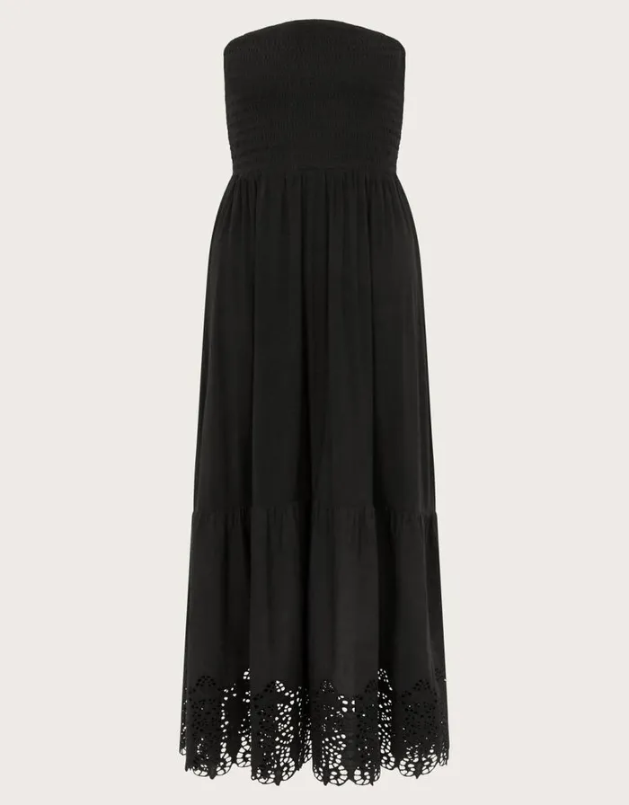 Monsoon Bailey Bandeau Dress Black Women Midi Dresses Monsoon Bailey Bandeau Dress Black Women Midi Dresses