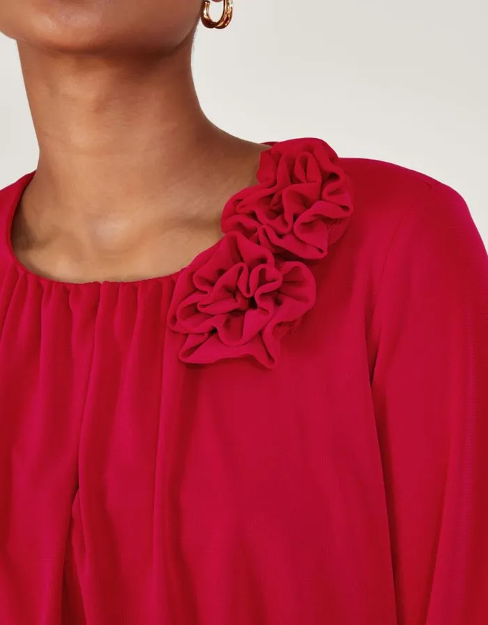 Monsoon Cleo Corsage Dress Red Women Maxi Dresses Monsoon Cleo Corsage Dress Red Women Maxi Dresses