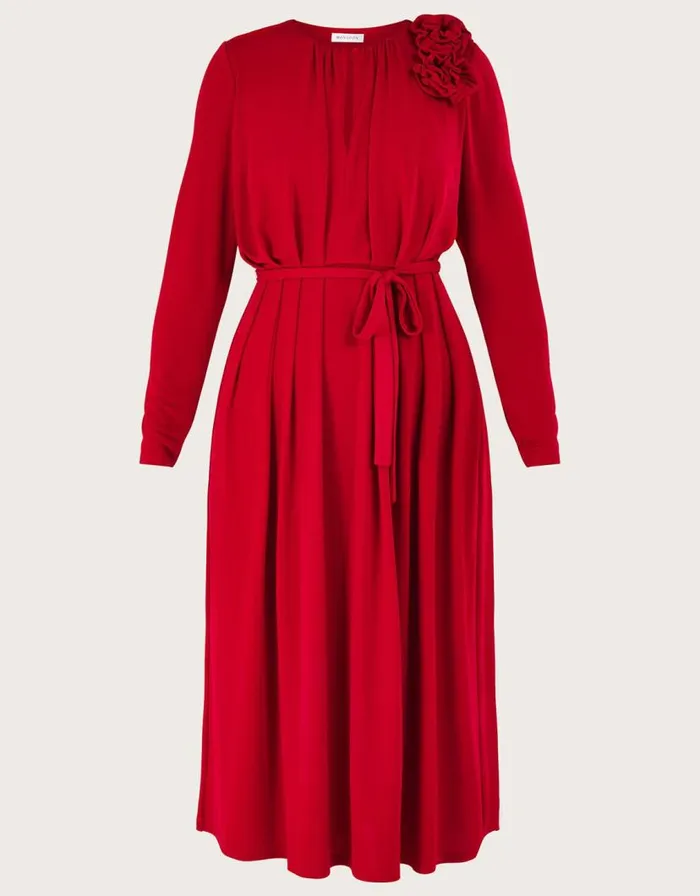 Monsoon Cleo Corsage Dress Red Women Maxi Dresses Monsoon Cleo Corsage Dress Red Women Maxi Dresses