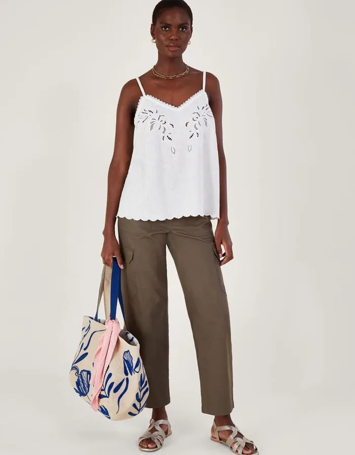 Monsoon Cutwork Embroidery Cami Top Ivory Women Tops and Blouses Monsoon Cutwork Embroidery Cami Top Ivory Women Tops and Blouses