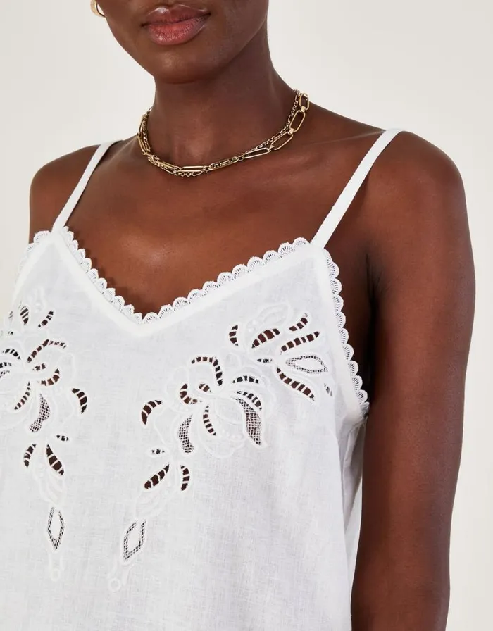 Monsoon Cutwork Embroidery Cami Top Ivory Women Tops and Blouses Monsoon Cutwork Embroidery Cami Top Ivory Women Tops and Blouses