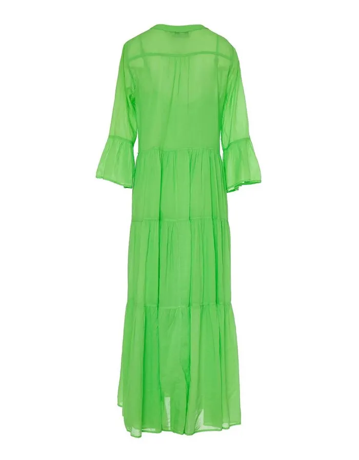 Monsoon Devotion Twins Tiered Maxi Dress Green Women Summer Dresses