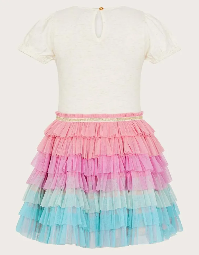 Monsoon Disco Butterfly Embellished Dress Multi Children Dresses