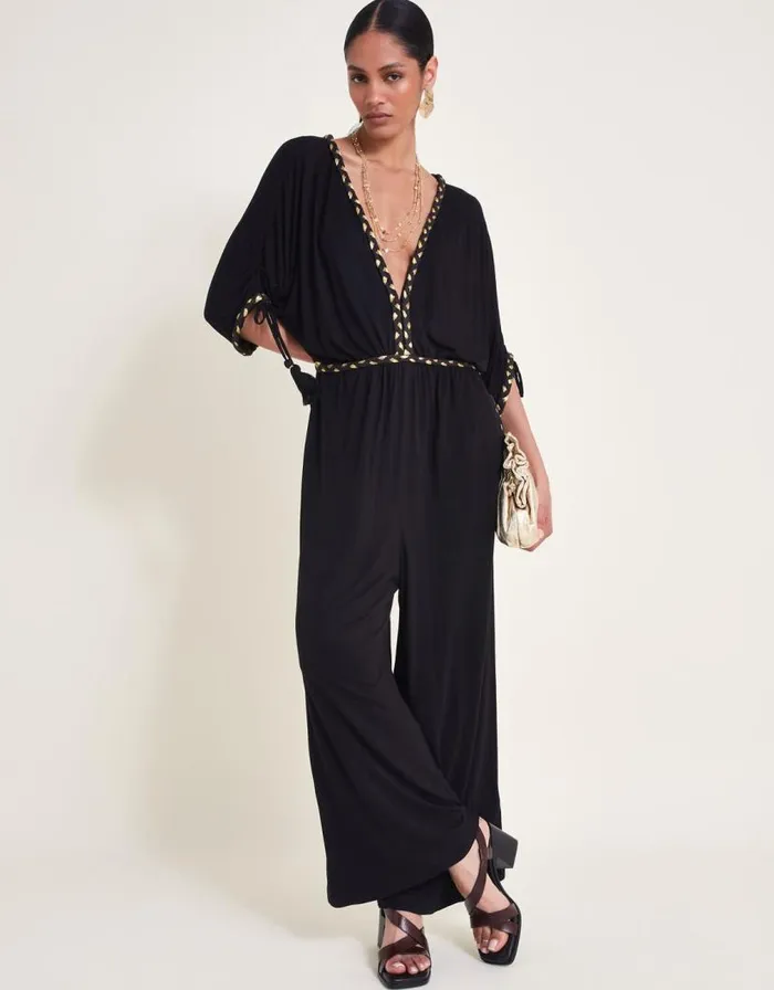 Monsoon Eden Jersey Jumpsuit Black Women Midi Dresses Monsoon Eden Jersey Jumpsuit Black Women Midi Dresses