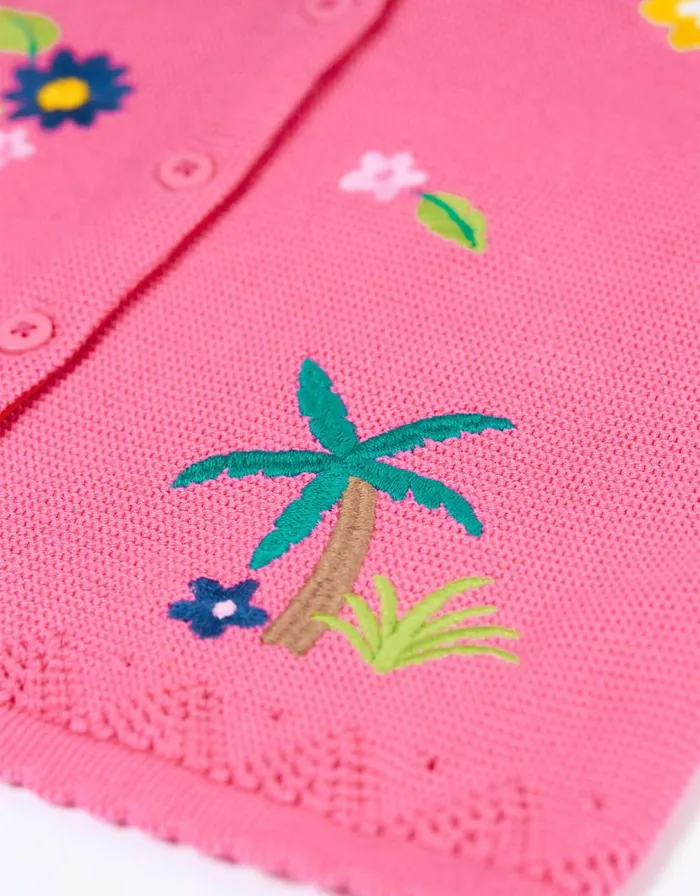 Monsoon Frugi Embroidered Cardigan Pink Children Knitwear and Cardigans Monsoon Frugi Embroidered Cardigan Pink Children Knitwear and Cardigans