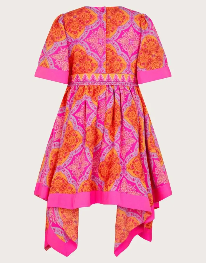 Monsoon Hanky Hem Kimono Dress Pink Children Dresses