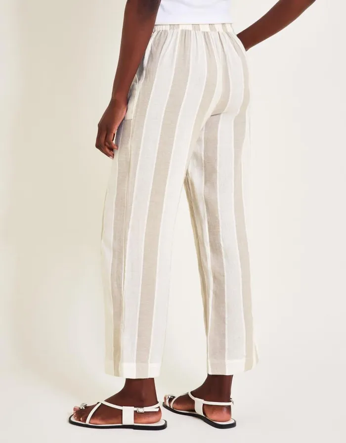 Monsoon Harley Stripe Linen Blend Trousers Natural Women Trousers and Jeans Monsoon Harley Stripe Linen Blend Trousers Natural Women Trousers and Jeans