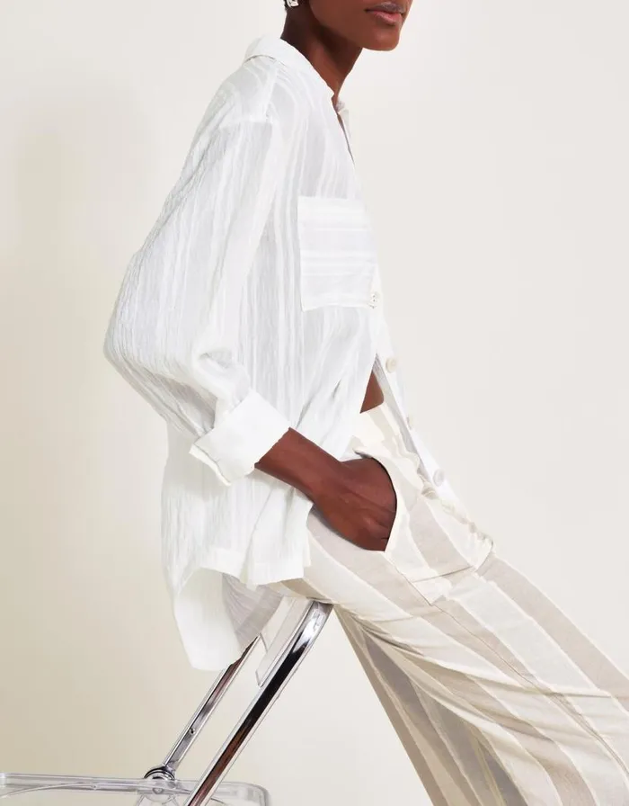 Monsoon Harley Stripe Linen Blend Trousers Natural Women Trousers and Jeans Monsoon Harley Stripe Linen Blend Trousers Natural Women Trousers and Jeans