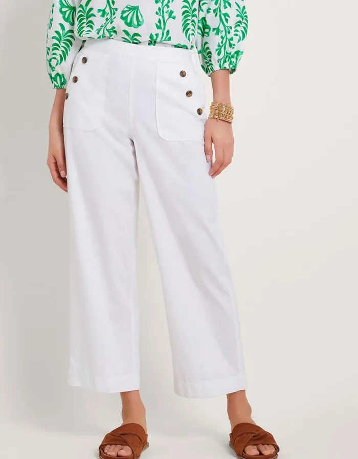 Monsoon Harper Short Wide Leg Crop Jeans Natural Women Casualwear Monsoon Harper Short Wide Leg Crop Jeans Natural Women Casualwear