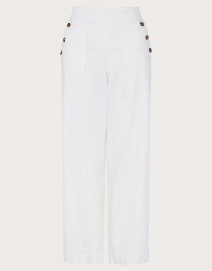 Monsoon Harper Short Wide Leg Crop Jeans Natural Women Casualwear Monsoon Harper Short Wide Leg Crop Jeans Natural Women Casualwear