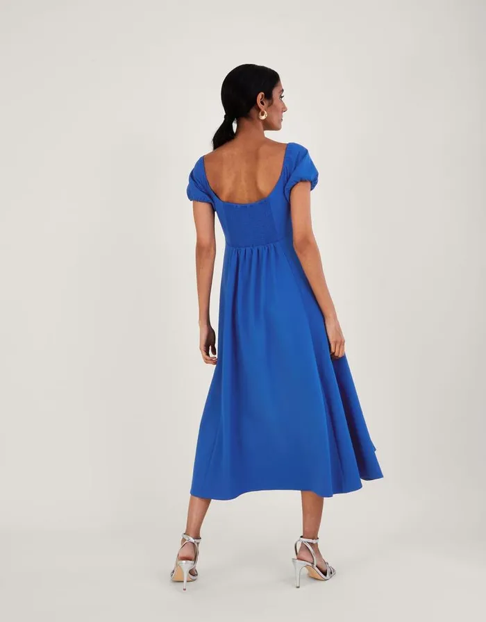 Monsoon Katie Ring Detail Bardot Dress Blue Women Occasionwear Monsoon Katie Ring Detail Bardot Dress Blue Women Occasionwear