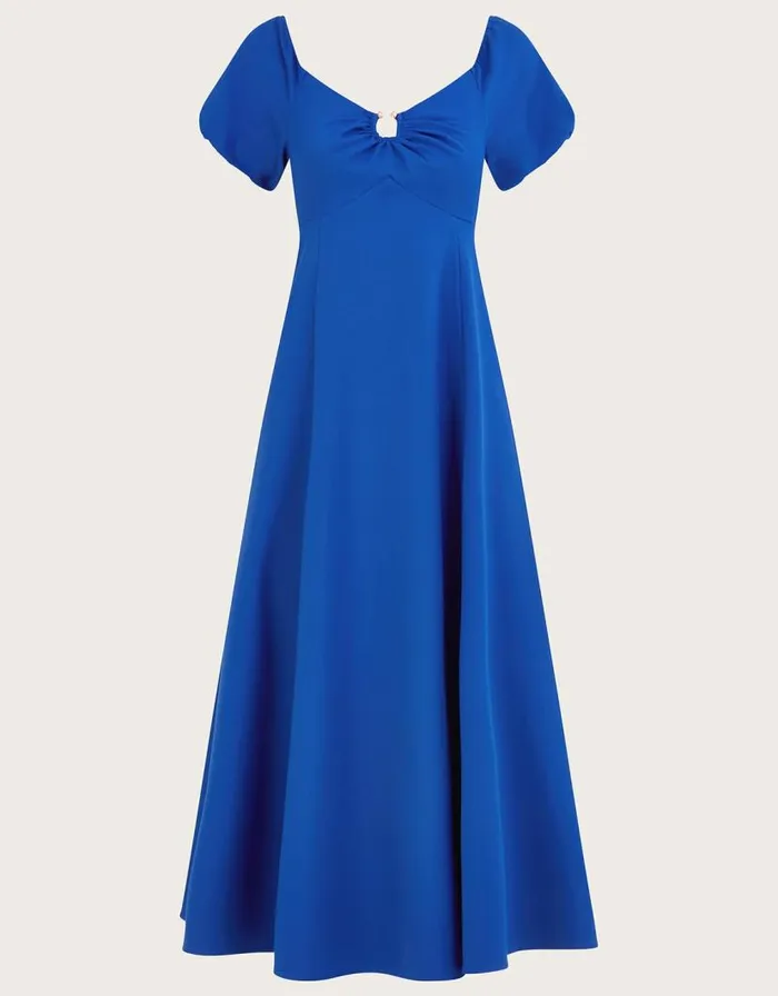 Monsoon Katie Ring Detail Bardot Dress Blue Women Occasionwear Monsoon Katie Ring Detail Bardot Dress Blue Women Occasionwear