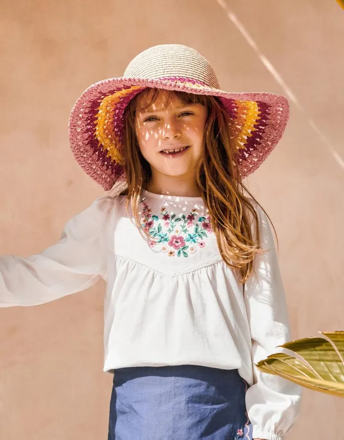 Monsoon Long Sleeve Floral Embroidered Top Cream Children Tops and Tshirts Monsoon Long Sleeve Floral Embroidered Top Cream Children Tops and Tshirts