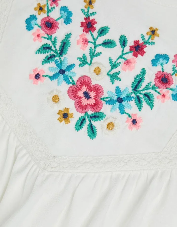 Monsoon Long Sleeve Floral Embroidered Top Cream Children Tops and Tshirts Monsoon Long Sleeve Floral Embroidered Top Cream Children Tops and Tshirts