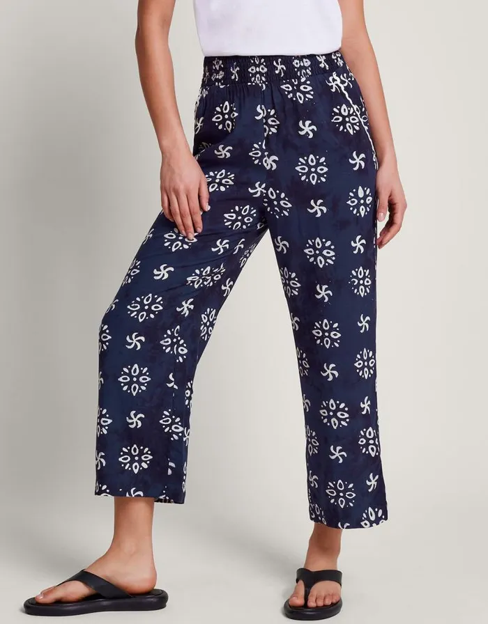 Monsoon Loretta Batik Trousers Blue Women Beachwear and Swimwear Monsoon Loretta Batik Trousers Blue Women Beachwear and Swimwear