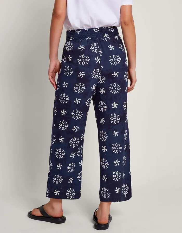 Monsoon Loretta Batik Trousers Blue Women Beachwear and Swimwear Monsoon Loretta Batik Trousers Blue Women Beachwear and Swimwear