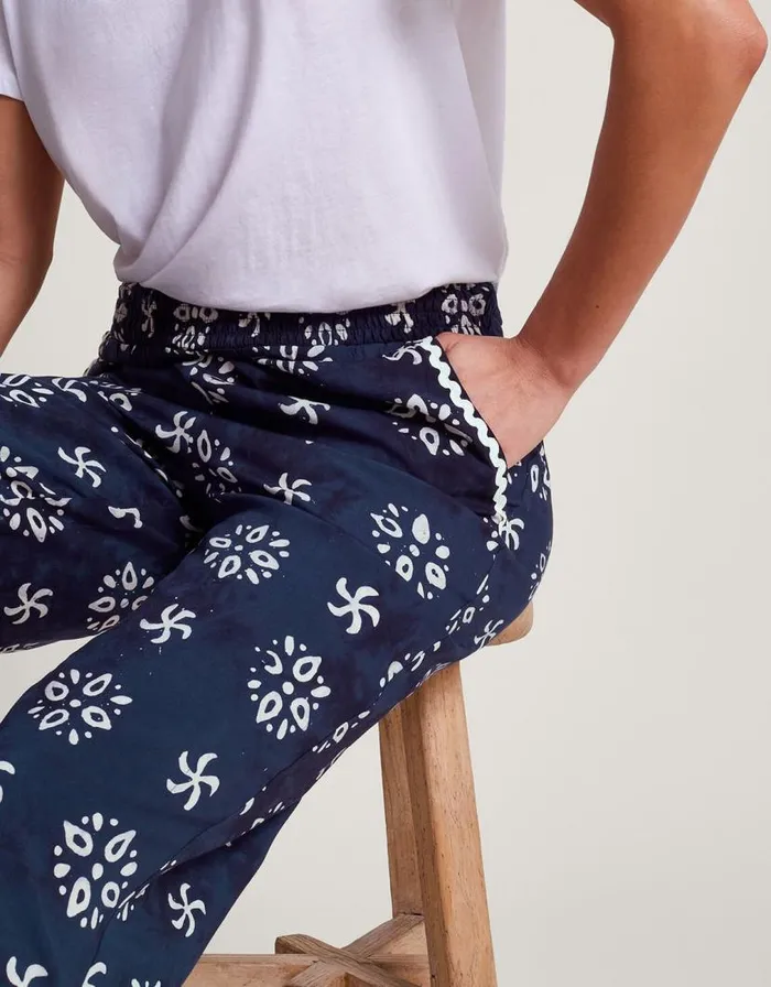 Monsoon Loretta Batik Trousers Blue Women Beachwear and Swimwear Monsoon Loretta Batik Trousers Blue Women Beachwear and Swimwear