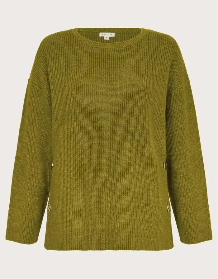 Monsoon Luci Longline Jumper Green Women Knitwear Monsoon Luci Longline Jumper Green Women Knitwear