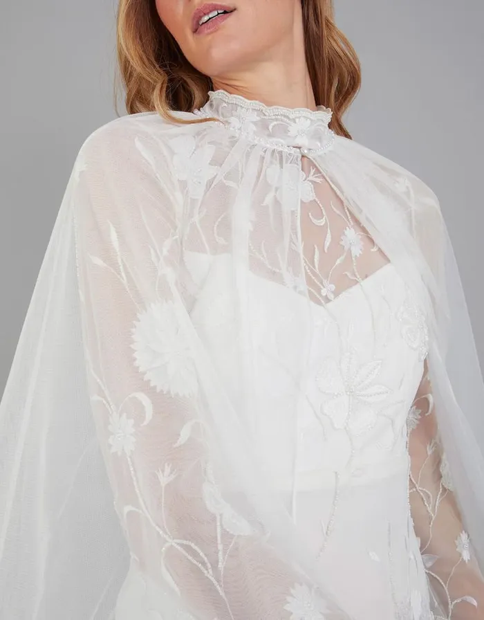 Monsoon Pearl Trim Bridal Cape Women Scarves Monsoon Pearl Trim Bridal Cape Women Scarves
