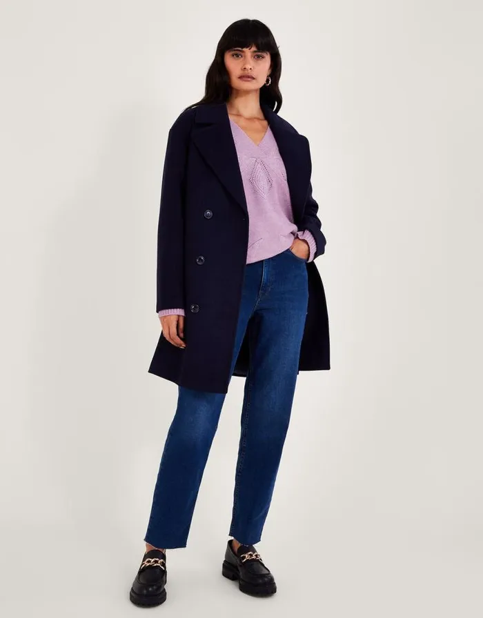 Monsoon Pointelle Jumper Purple Women Knitwear Monsoon Pointelle Jumper Purple Women Knitwear