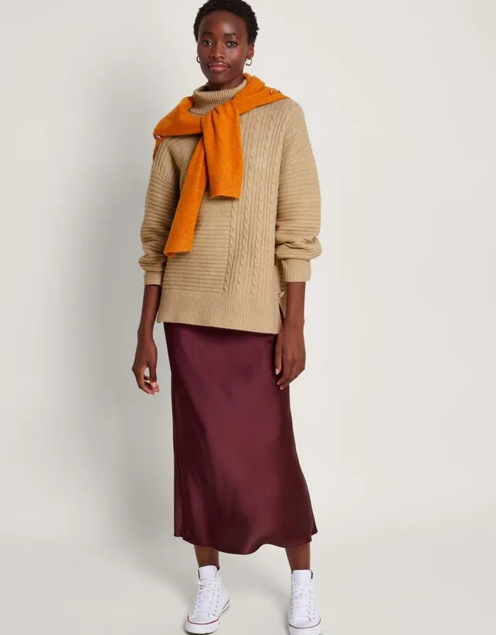 Monsoon Rae Roll Neck Jumper Camel Women Knitwear Monsoon Rae Roll Neck Jumper Camel Women Knitwear
