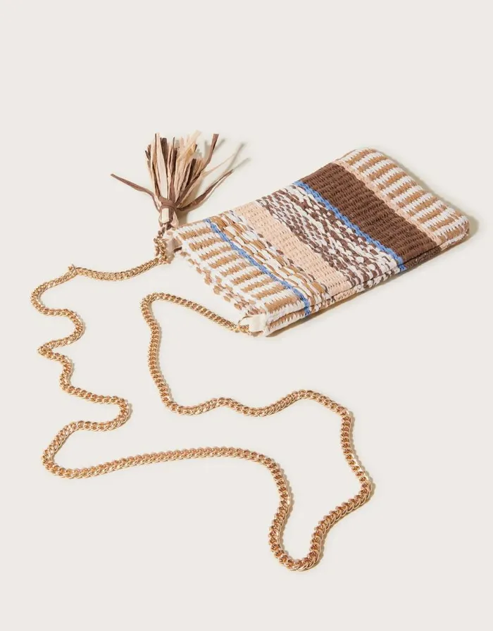 Monsoon Raffia Beaded Phone Bag Women Bags and Purses