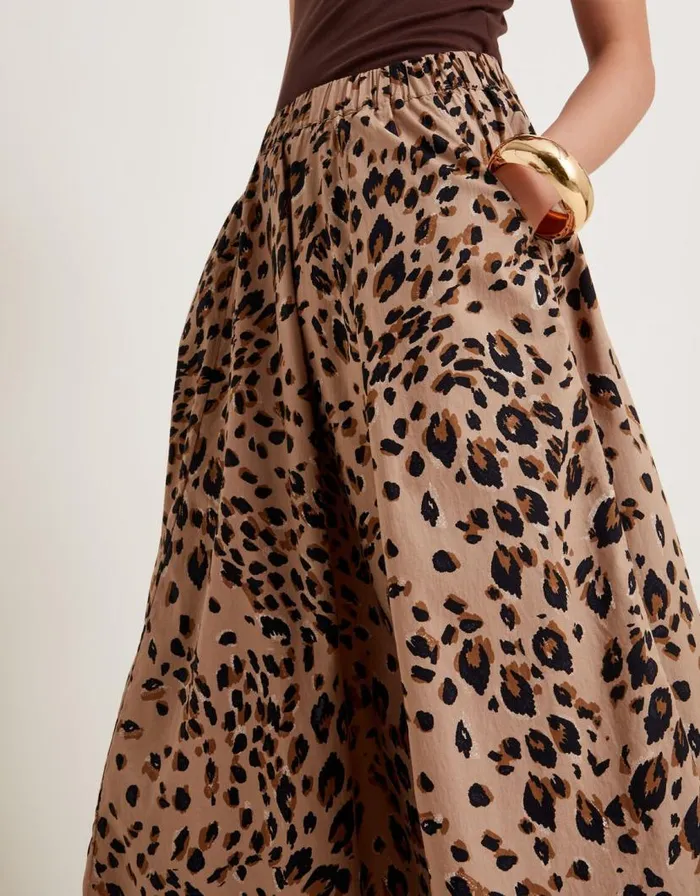 Monsoon Raife Leopard Print Skirt Natural Women Skirts Monsoon Raife Leopard Print Skirt Natural Women Skirts