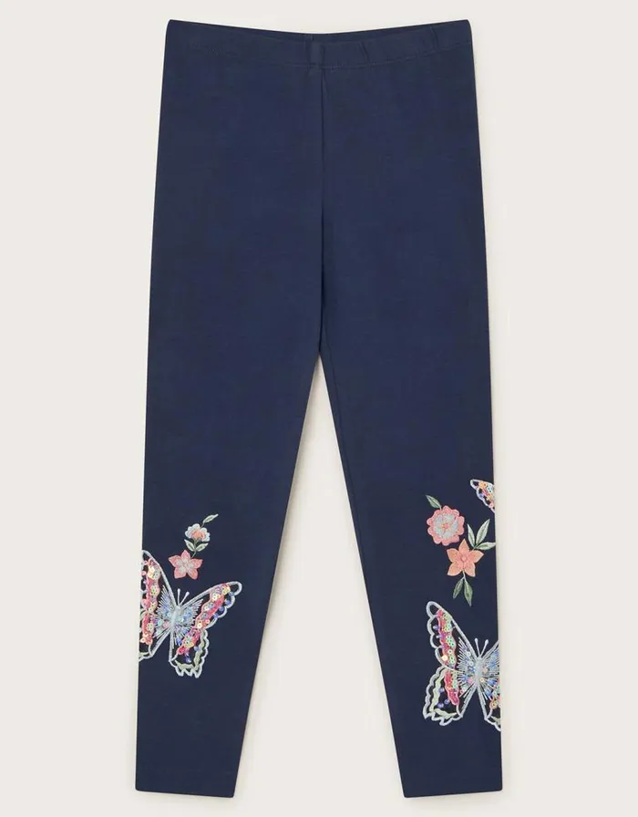 Monsoon Sequin Butterfly Leggings Blue Children Trousers and Shorts Monsoon Sequin Butterfly Leggings Blue Children Trousers and Shorts