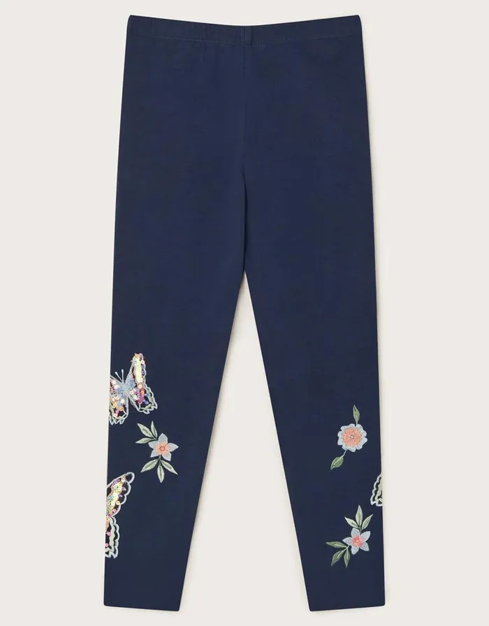 Monsoon Sequin Butterfly Leggings Blue Children Trousers and Shorts Monsoon Sequin Butterfly Leggings Blue Children Trousers and Shorts