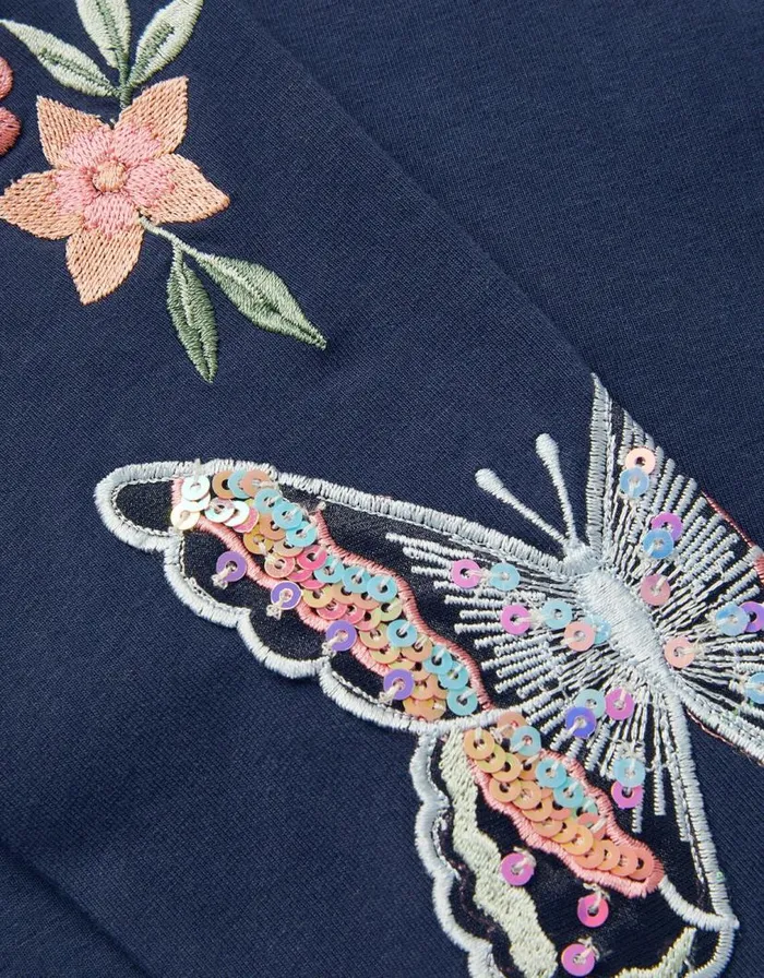 Monsoon Sequin Butterfly Leggings Blue Children Trousers and Shorts Monsoon Sequin Butterfly Leggings Blue Children Trousers and Shorts