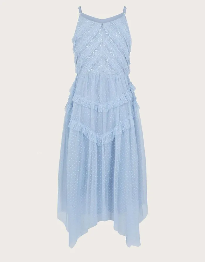 Monsoon Shiloh Ruffle Prom Dress Blue Children Dresses Monsoon Shiloh Ruffle Prom Dress Blue Children Dresses