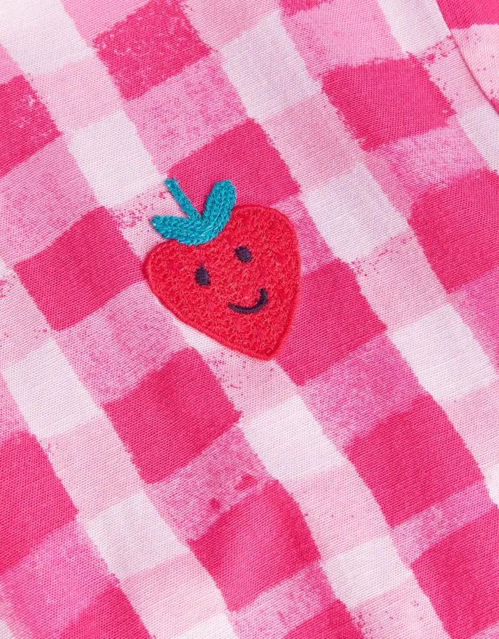 Monsoon Short Sleeve Gingham Crop Top Pink Children Tops and Tshirts Monsoon Short Sleeve Gingham Crop Top Pink Children Tops and Tshirts