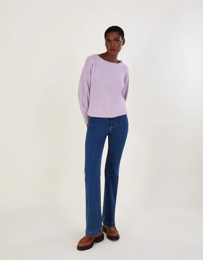 Monsoon Supersoft Stitch Jumper With Recycled Polyester Purple Women Knitwear Monsoon Supersoft Stitch Jumper With Recycled Polyester Purple Women Knitwear
